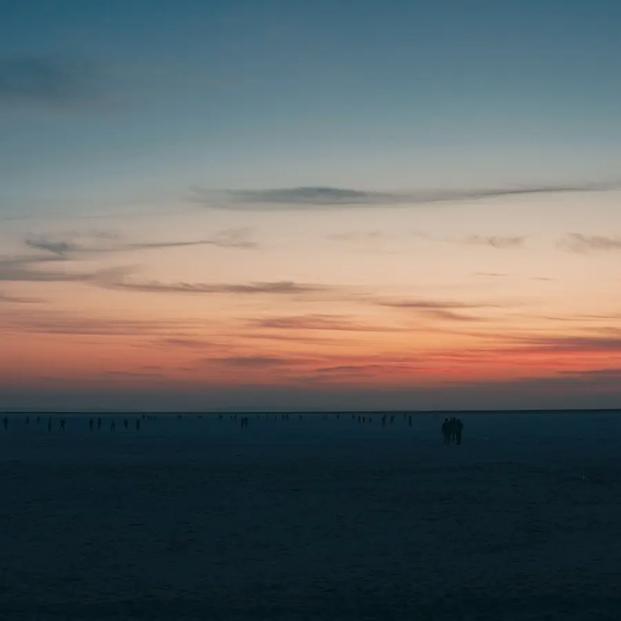A beautiful sunrise over the vast desert landscape of Gujarat, India